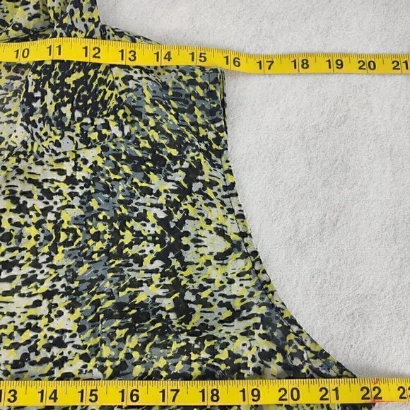 MSK Womens Yellow Green Black Sleeveless Geometric Chiffon Lined Dress Size 18W - Picture 8 of 11